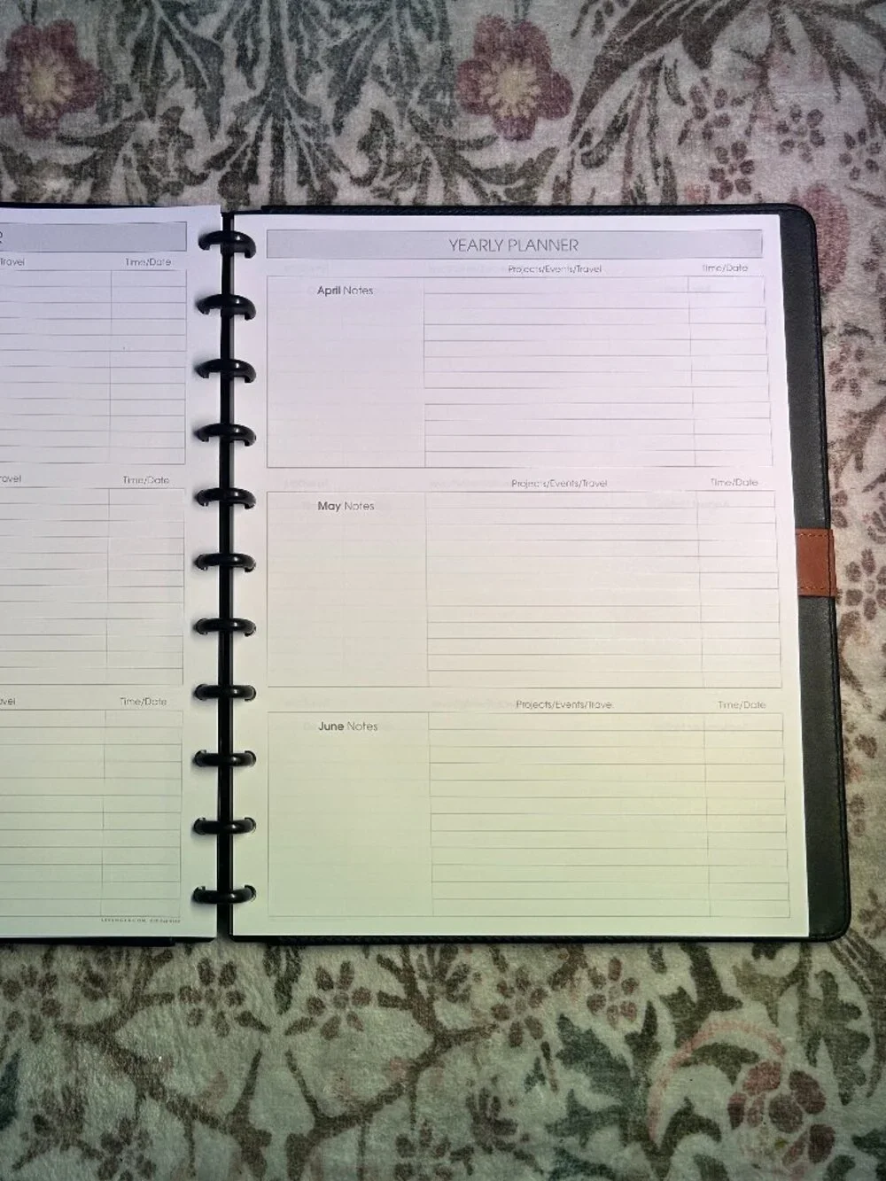 Circa Leather Discbound Calendar, Planner, Notebook. Color: Saddle